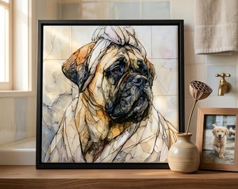 Bullmastiff Spa Dog Ceramic Tile thumbnail 1