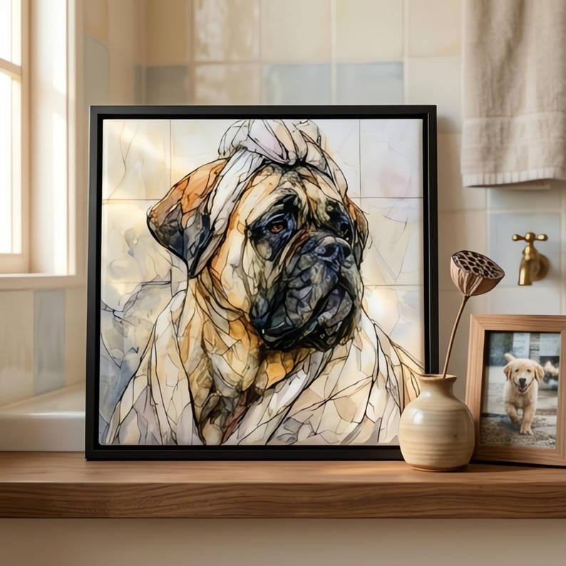Bullmastiff Spa Dog Ceramic Tile