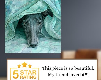 Whippet Under the Blanket Ceramic Tile thumbnail 3