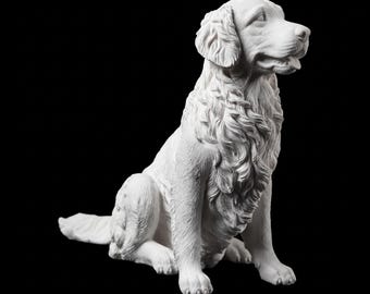 Golden Retriever Realistic Seated Dog Statue thumbnail 2