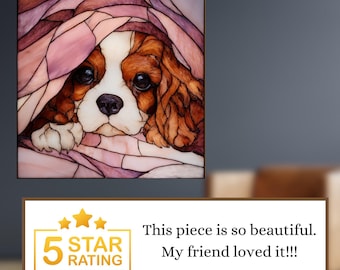 Cavalier King Charles Spaniel Under the Blanket Ceramic Tile thumbnail 3