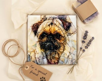 Brussels Griffon Spa Dog Ceramic Tile thumbnail 2