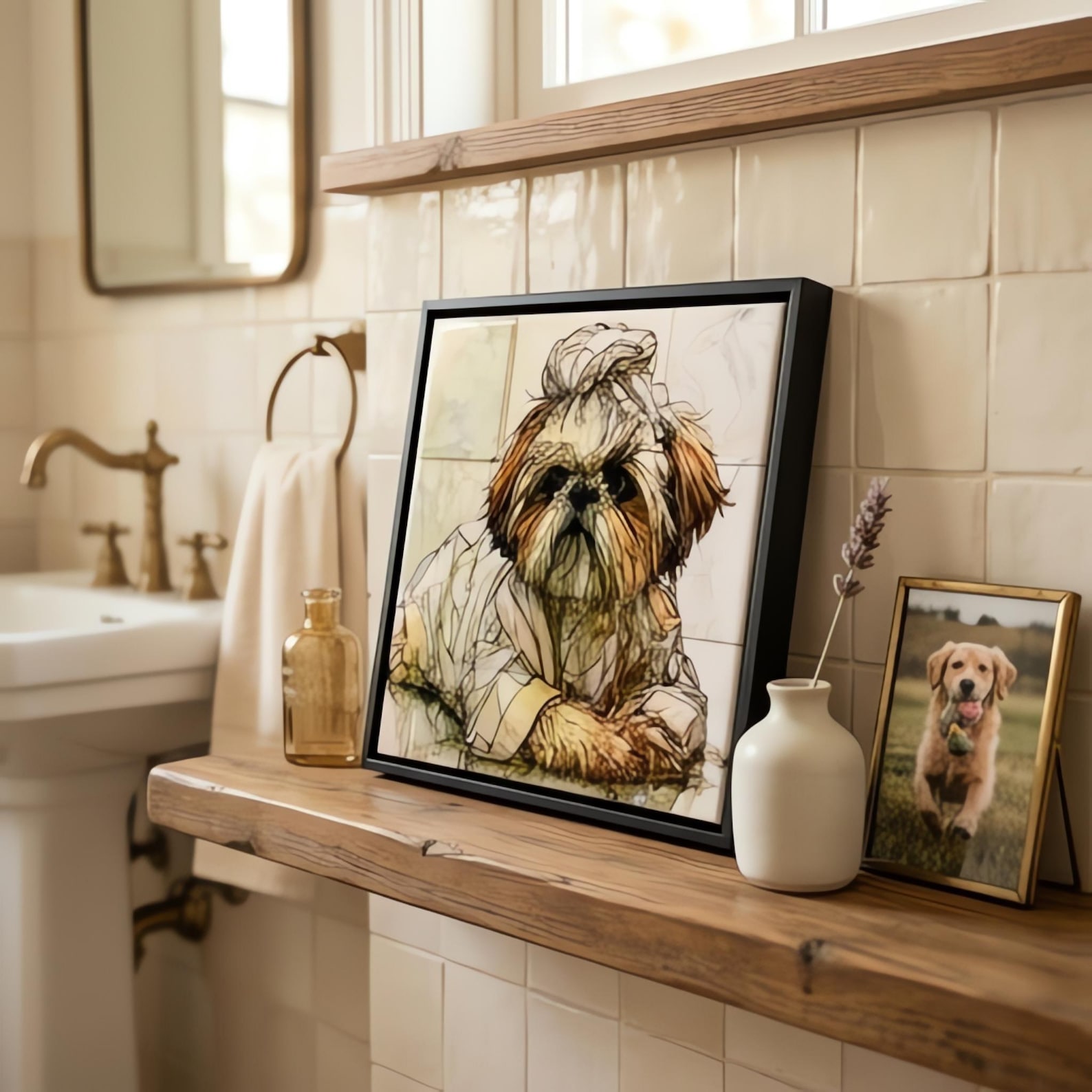 Shih Tzu Spa Dog Ceramic Tile