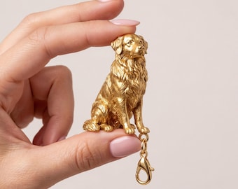 Australian Shepherd Gold Dog Sculpture Bag Charm thumbnail 4