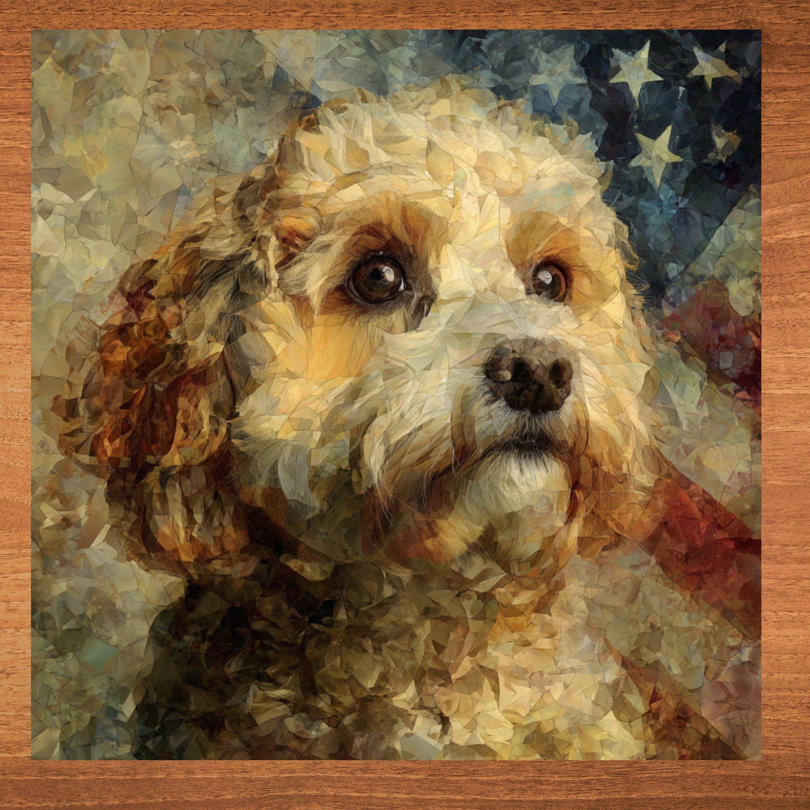 Cockapoo USA Flag Patriotic Dog Ceramic Tile