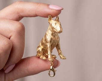 Bull Terrier Gold Dog Sculpture Bag Charm thumbnail 4
