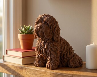 Coton de Tulear Realistic Seated Dog Statue thumbnail 4