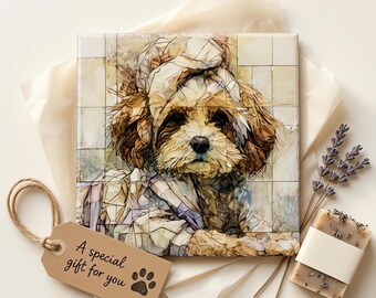 Cavachon Spa Dog Ceramic Tile thumbnail 2