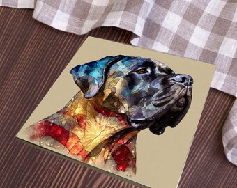 English Mastiff USA Flag Patriotic Dog Ceramic Tile thumbnail 3