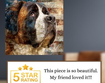 Saint Bernard USA Flag Patriotic Dog Ceramic Tile thumbnail 4