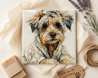 Schnoodle Spa Dog Ceramic Tile thumbnail 2