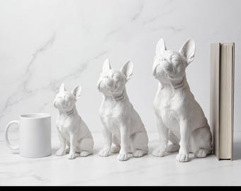 Boston Terrier Realistic Seated Dog Statue thumbnail 3