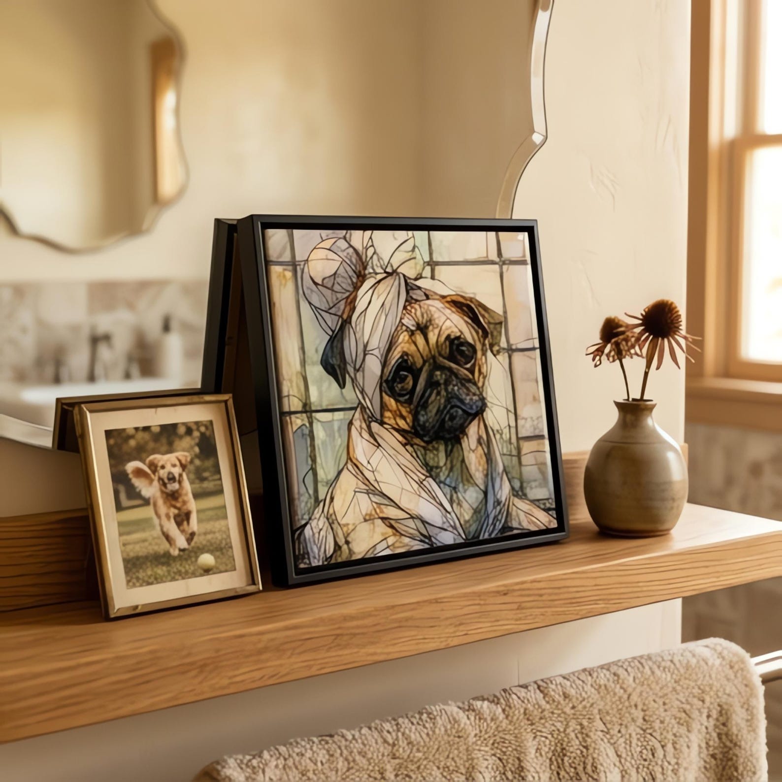 Pug Spa Dog Ceramic Tile
