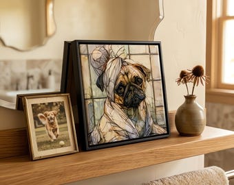 Pug Spa Dog Ceramic Tile thumbnail 1