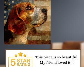 Beagle USA Flag Patriotic Dog Ceramic Tile thumbnail 4