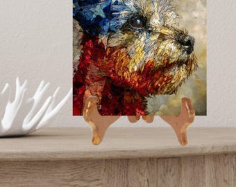 Brussels Griffon USA Flag Patriotic Dog Ceramic Tile thumbnail 2
