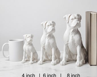 Boxer Realistic Seated Dog Statue thumbnail 3