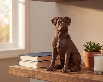 Boxer Realistic Seated Dog Statue thumbnail 4