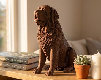 Saint Bernard Realistic Seated Dog Statue thumbnail 4