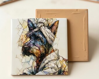 Scottish Terrier Spa Dog Ceramic Tile thumbnail 3