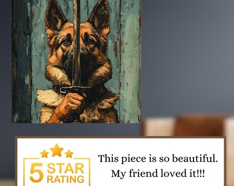 German Shepherd Medieval Knight Dog Ceramic Tile thumbnail 3