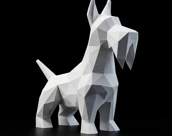 Scottish Terrier Low-Poly Geometric Dog Statue thumbnail 2