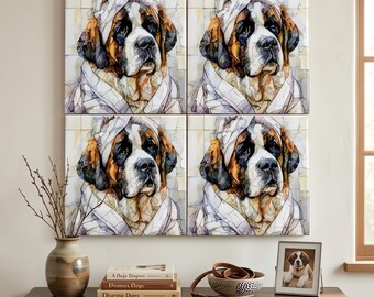 Saint Bernard Spa Dog Ceramic Tile thumbnail 4