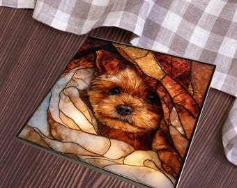 Brussels Griffon Under the Blanket Ceramic Tile thumbnail 4