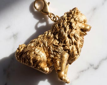 Pomeranian Gold Dog Sculpture Bag Charm thumbnail 2