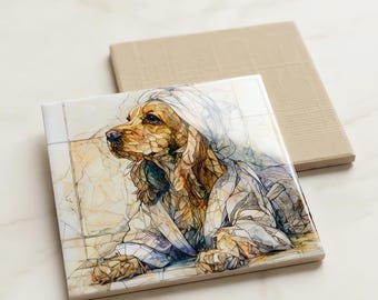 Cocker Spaniel Spa Dog Ceramic Tile thumbnail 3