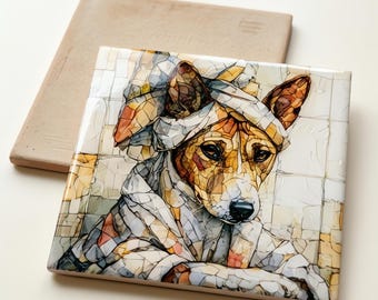 Basenji Spa Dog Ceramic Tile thumbnail 3