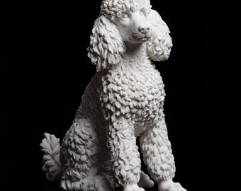 Standard Poodle Realistic Seated Dog Statue thumbnail 3