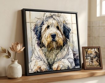 Old English Sheepdog Spa Dog Ceramic Tile thumbnail 1
