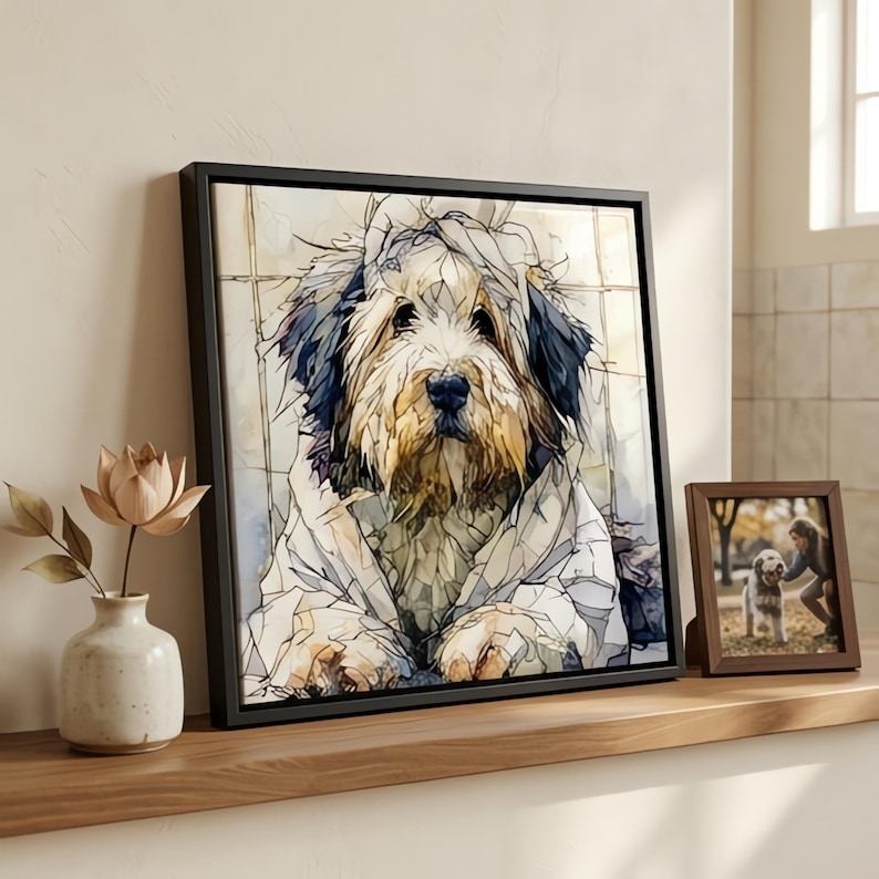 Old English Sheepdog Spa Dog Ceramic Tile