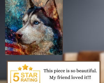 Alaskan Malamute USA Flag Patriotic Dog Ceramic Tile thumbnail 4