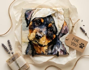 Rottweiler Spa Dog Ceramic Tile thumbnail 2
