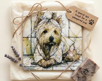 West Highland White Terrier Spa Dog Ceramic Tile thumbnail 2