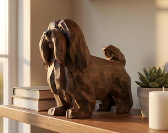 Havanese Low-Poly Geometric Dog Statue thumbnail 4
