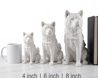 Akita Realistic Seated Dog Statue thumbnail 3