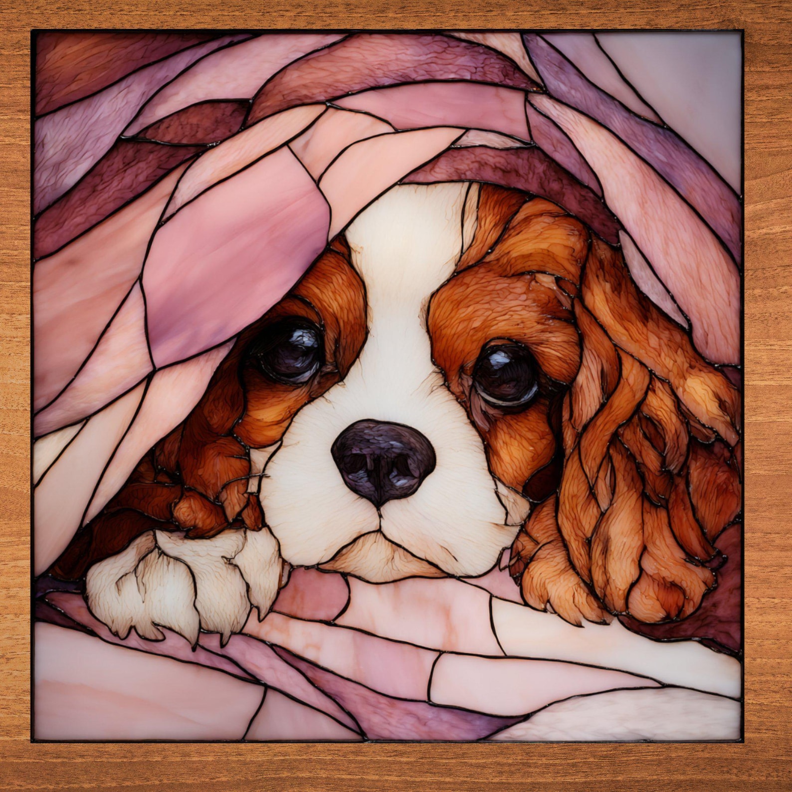 Cavalier King Charles Spaniel Under the Blanket Ceramic Tile