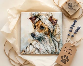Rat Terrier Spa Dog Ceramic Tile thumbnail 2