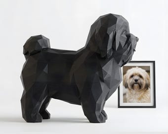 Coton de Tulear Low-Poly Geometric Dog Statue thumbnail 2