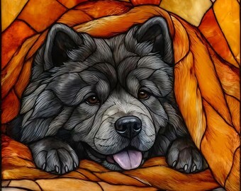 Chow Chow Under the Blanket Ceramic Tile thumbnail 1