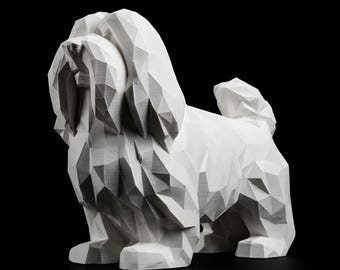 Havanese Low-Poly Geometric Dog Statue thumbnail 2
