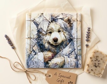 Samoyed Spa Dog Ceramic Tile thumbnail 2