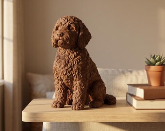 Wheaten Terrier Realistic Seated Dog Statue thumbnail 4