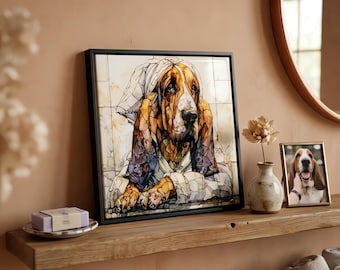 Bloodhound Spa Dog Ceramic Tile thumbnail 1