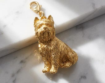 Cairn Terrier Gold Dog Sculpture Bag Charm thumbnail 2