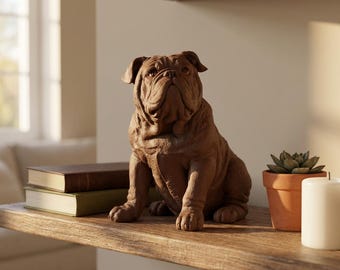 English Bulldog Realistic Seated Dog Statue thumbnail 4