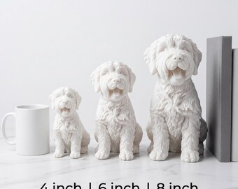 Schnoodle Realistic Seated Dog Statue thumbnail 3